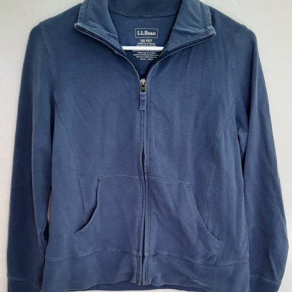 L.L. Bean womens blue zip up sweater size xs petite - Picture 1 of 5